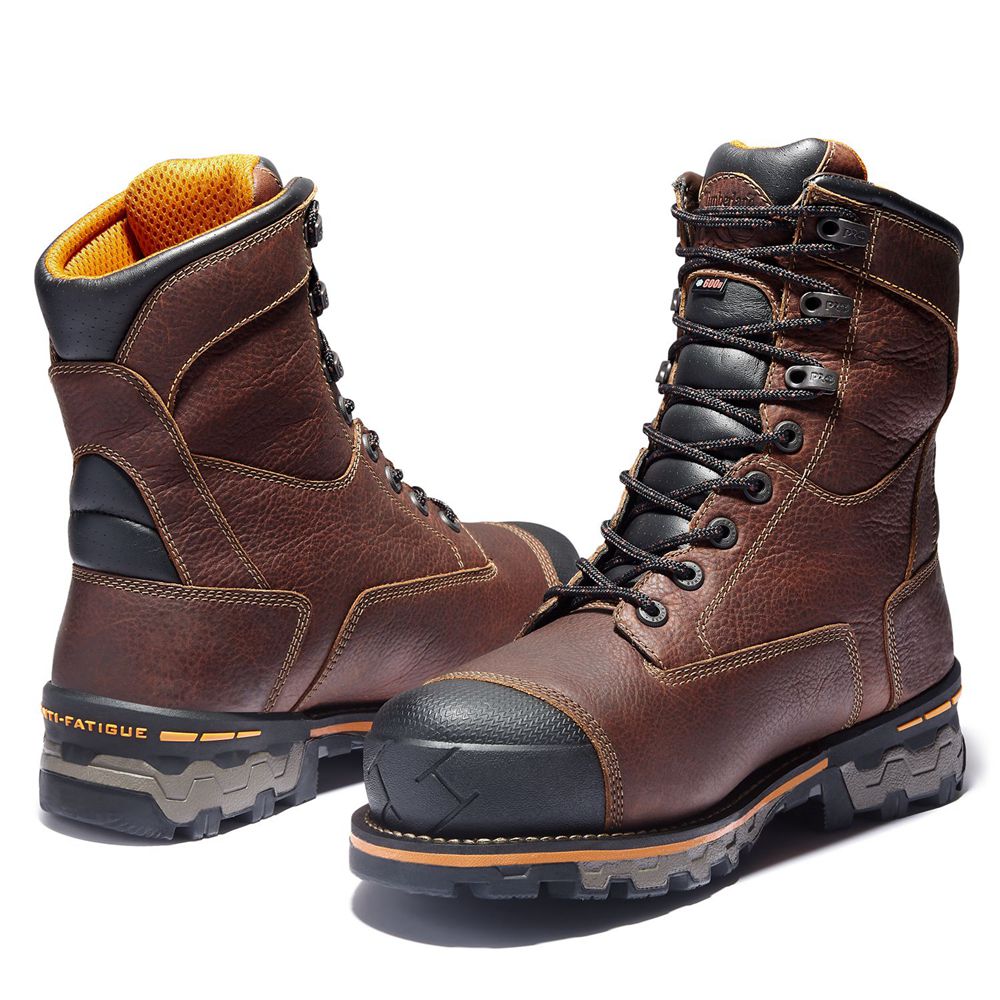 Botas de Trabajo Timberland Hombre Pro® Boondock 8\" Soft Toe Marrones/Negras - Chile MFE-397654